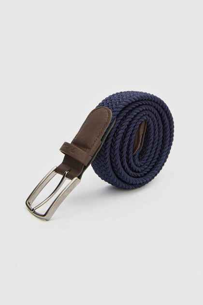 Ds Groom Navy Blue Knitted Belt