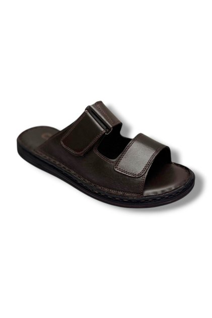 182-26 Genuine Leather Ultra Soft Double Velcro Anatomical Men's Slippers 40-47