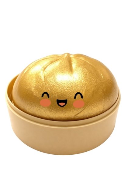 Jucărie squishy antistres, design chiflă auriu chase