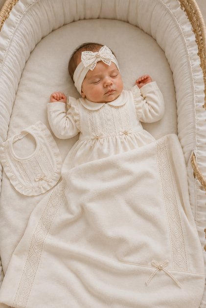10 Piece Luxury Newborn Hospital Discharge Set in Box 0-3 Months (100% Cotton)