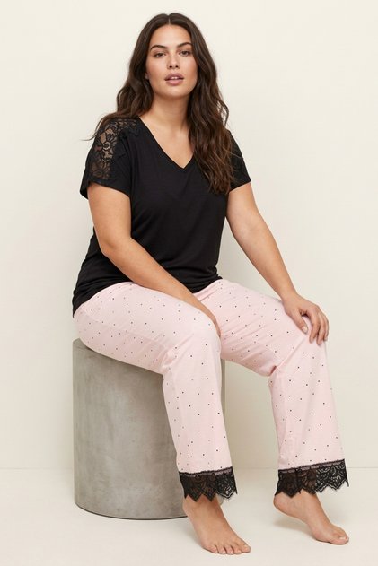 Γυναικεία Πιτζάμα Plus Size "Siyah Inci" SANDRA