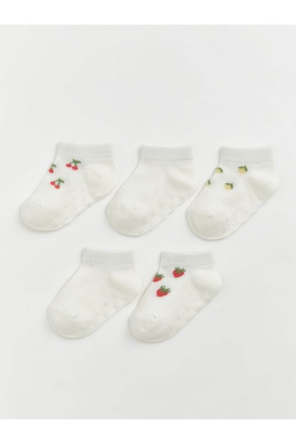 Baby Girl Patterned 5-Pack Booties Socks