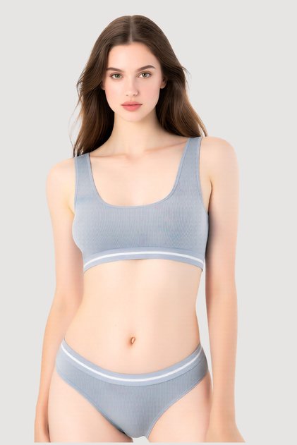 Kadın Fitilli Bralet & Külot Alt Üst İç Giyim Takımı - %95 Pamuklu Yumuşak Doku & Nefes Alan Kumaş