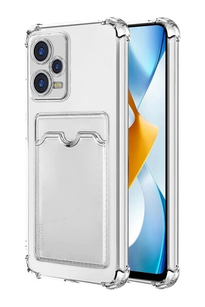 Xiao Mi Redmi Note 12 Pro Plus Uyumlu Kılıf Kartlıklı Şeffaf Yumuşak Silikon Kılıf