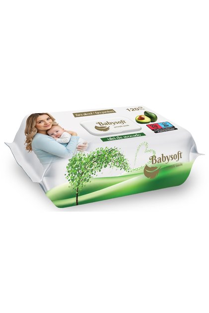 Șervețele umede hidratante, îmbogățite cu extract de avocado, 120 bucăți