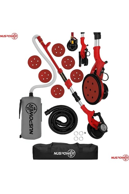 nuspower LED'li Kollu Alçıpan / Duvar Zımpara Makinesi 880W PRO