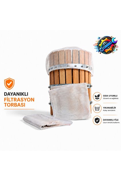 10’lu Filtrasyon Torbası – Pres Sepet Tülü – Üzüm & Meyve Sıkma Presi Uyumlu
