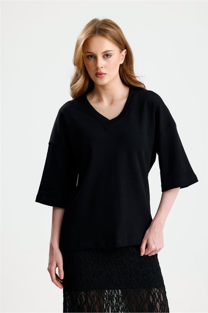 Black V-Neck over Tshirt