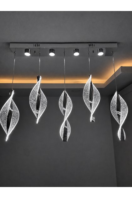 Led Avize 5 lı Yaprak