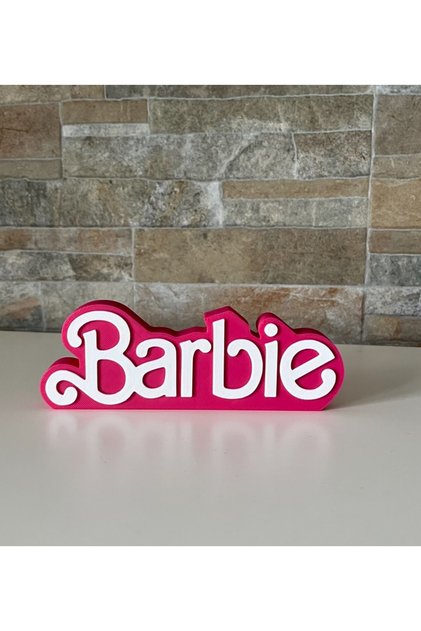 Barbie Logosu 3D Masaüstü ve Duvar Dekoru Kız Çocuk Odası Süsü
