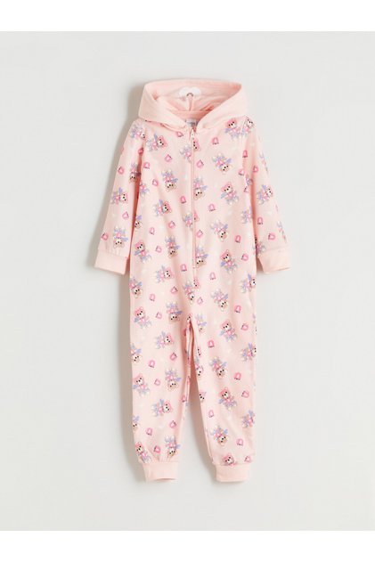 Sac de dormit pentru fete, cu glugă, cu model, din fleece