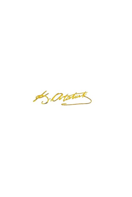 K.Ataturk Signature Metalized Embossed Gold Color Design Sticker (Signature)