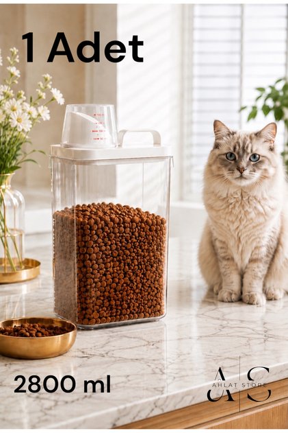 2800ml Cat Food Storage Container Leak-Proof Double Seal with Scale and Large Chamber Bpa Free