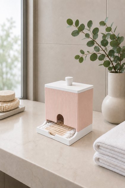 Cotton Swab Organizer Ear Swab Storage Box with Lid Organizer Bathroom Organizer Decorative Cotton Holder