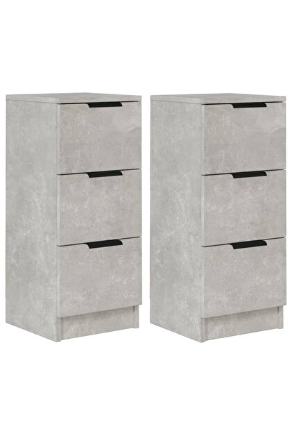 Dulapuri, 2 buc., gri beton, 30x30x70 cm, lemn compozit