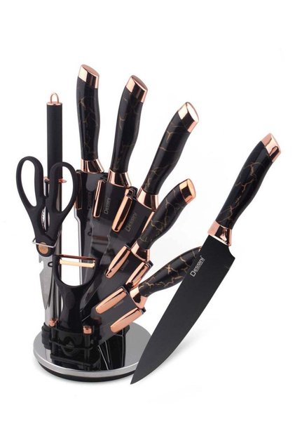9-Piece Knife Set with Acrylic Stand | Non-Stick Coated Blades | Model KD-130