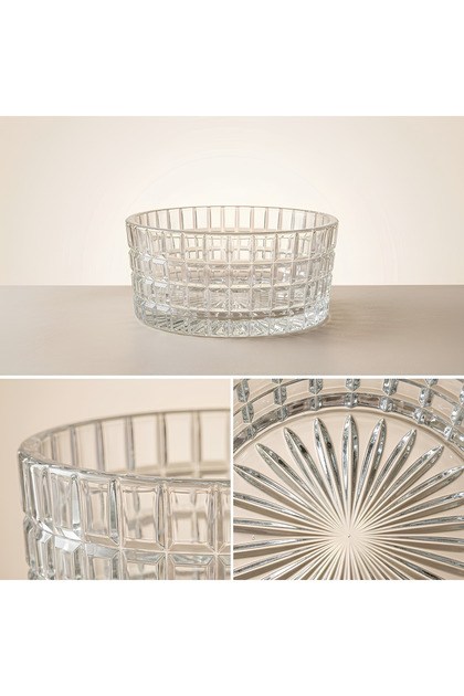 Glass Cutting Decor Handcrafted Tableware Presentation Bowl - Glass Bowl