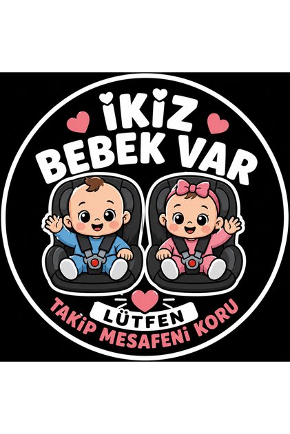 There Are Twins Baby Auto Sticker 18X18 cm