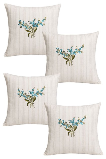 Tomurcuk Embroidered Throw Pillow Cover Set of 4 | Bohemian Decorative Embroidered Sofa Cushion Cover