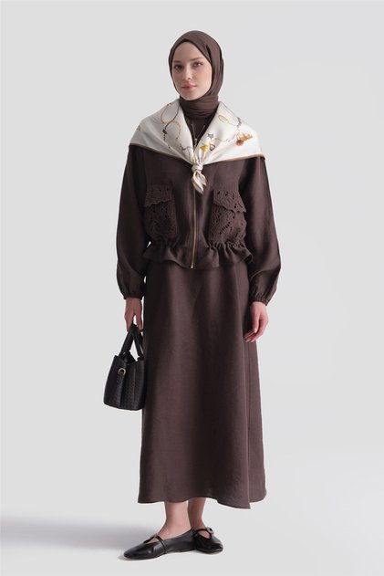 Brode Pocketed Linen Blend Suit Brown