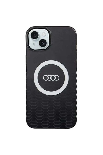 Husă IML Big Logo MagSafe pentru iPhone 15 Plus, 14 Plus, negru