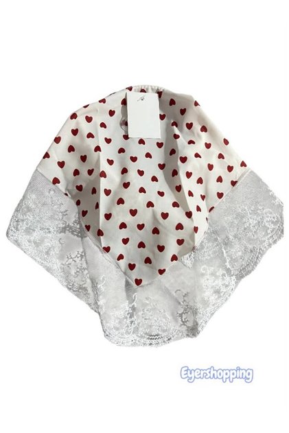 Vintage children's lace bandana gingham hair band summer hat style red