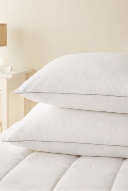 2 Pieces Cotton Satin Piping Microgel Pillow Set 50X70