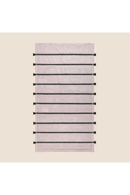 Soft Riegel Yolluk - Ekru / Siyah - 80x150 cm