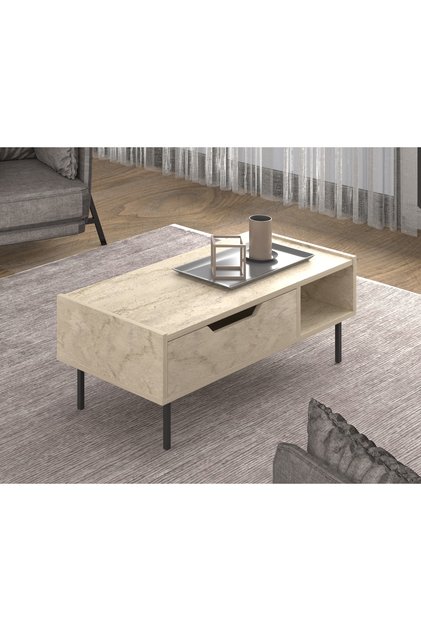 İmroz Orta Sehpa 90cm x 45cm Metal Ayaklı