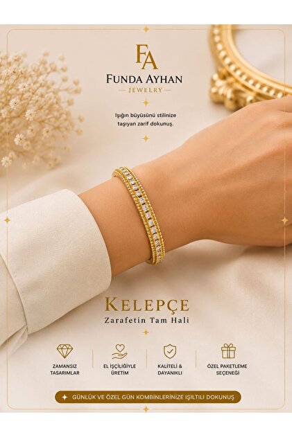 Funda Ayhan Jewelry Taş Detaylı Zirkon Kelepçe Bileklik
