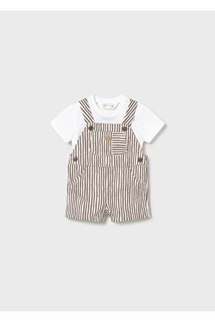 Baby Boy Brown Striped Salopet