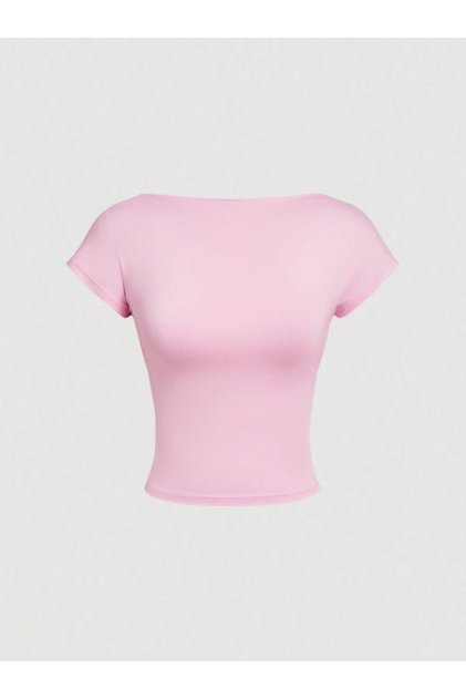 Kayık Yaka Side Gathered Body-Hugging Blouse