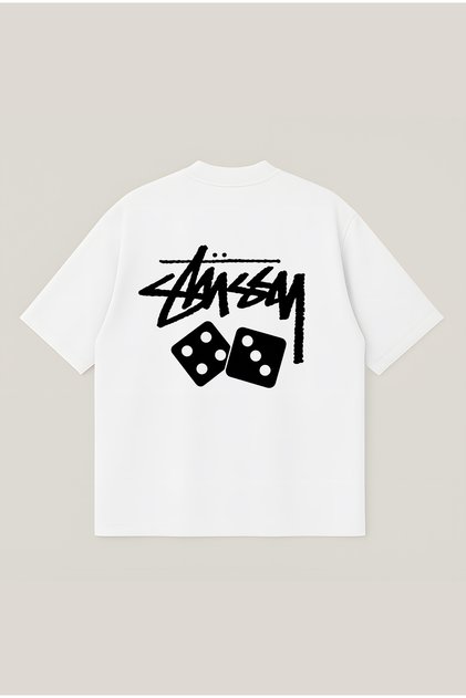 Stussy Zar Printed Oversize Boxy Cut Unisex 100% Cotton Printed Tshirt |   Streetwear