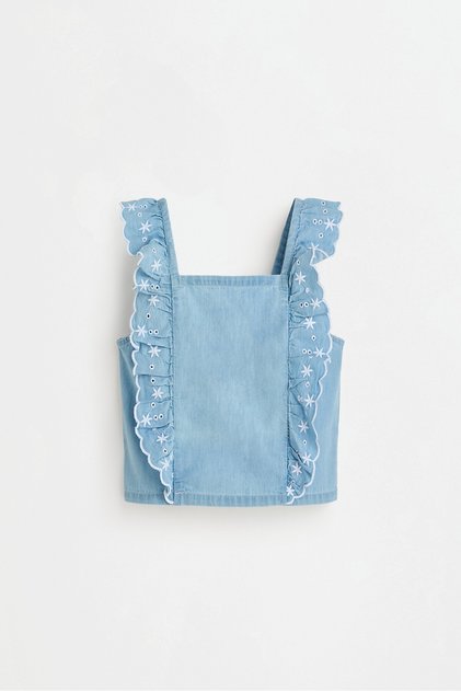 Fırfırlı denim top