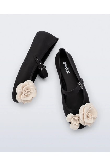 Mini Soft Ballerina Çiçekli Siyah