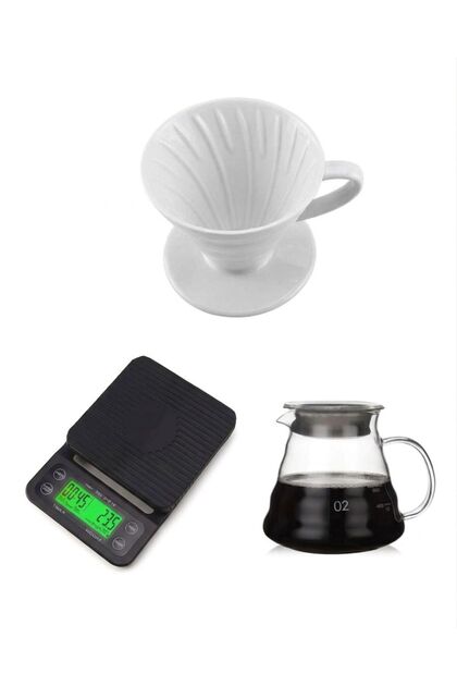 Coffee Brewing Set: the Perfect Coffee Experience with V60, Carafe, and Scale