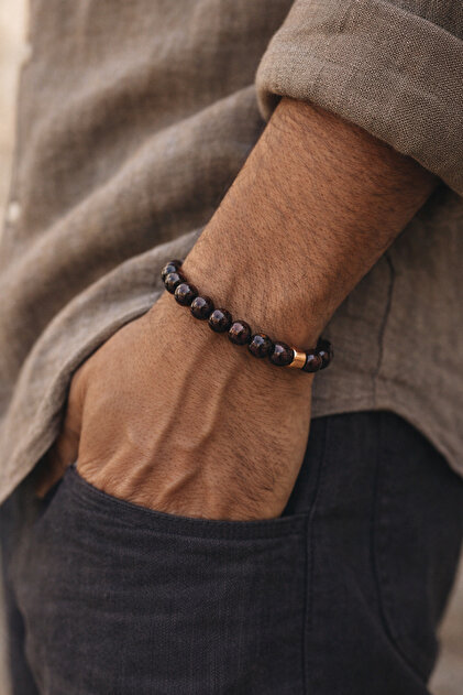 Garnet (Lal) Men's Bracelet | Passion & Power Energy | Natural Stone