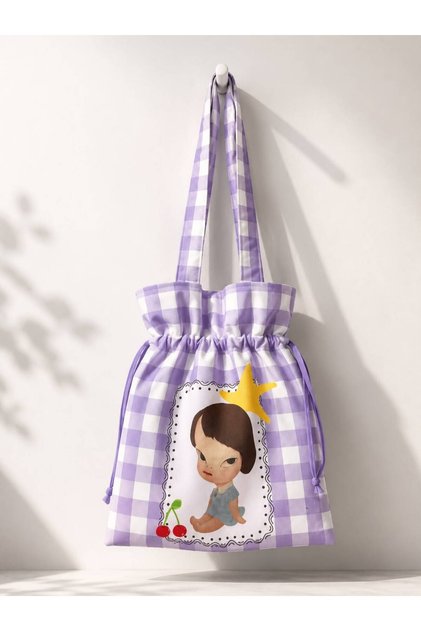 Yellow Star Drawstring Cloth Bag
