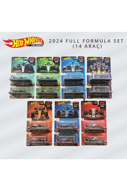 HOT WHEELS Premium Formula 1 2024 Tam Set 14'lü Koleksiyon Serisi
