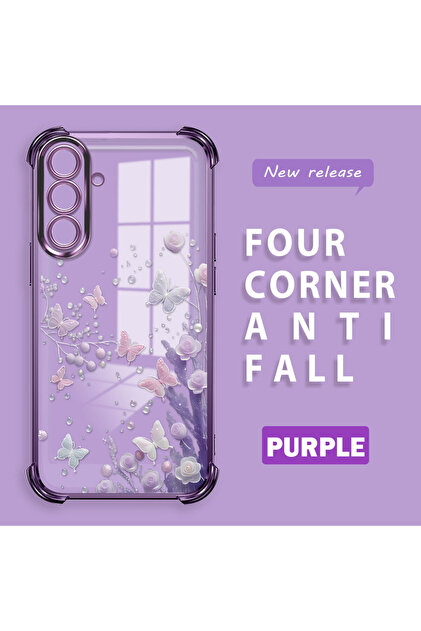 Samsung Galaxy A56 Compatible Transparent Back Four-Corner Reinforced Impact Protection Silicone Case