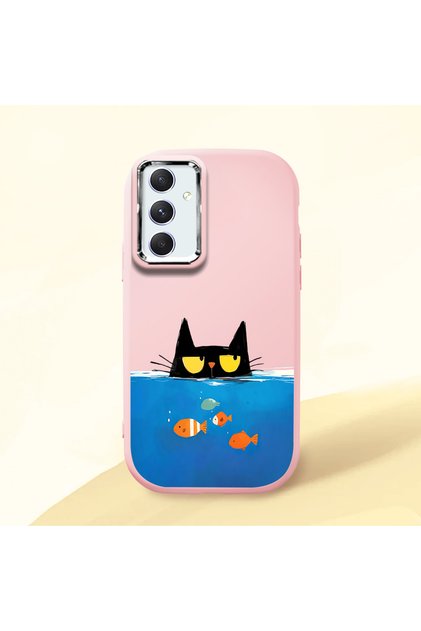 Pink Silicone Case with Shock-Absorbing Camera Protection Compatible with Samsung Galaxy A54