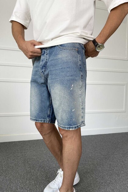 Ripped Detailed Stonewashed Jean Shorts