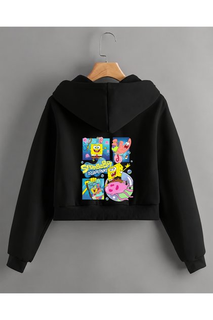 Children's Hooded Spongebob Printed Jacket