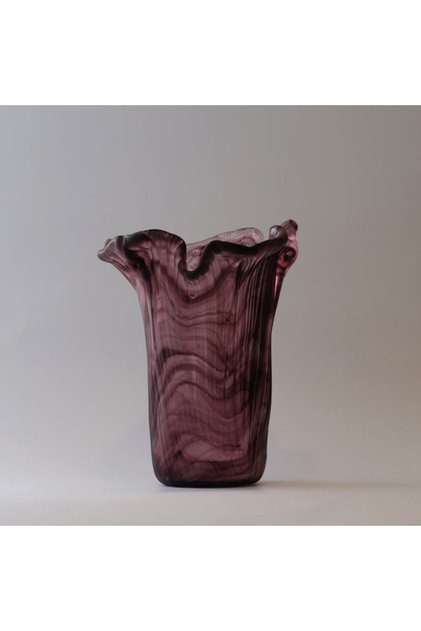 Mrlth-110-1112-2L مزهرية زجاجية غير منتظمة بنفسجية - 32x27 سم
