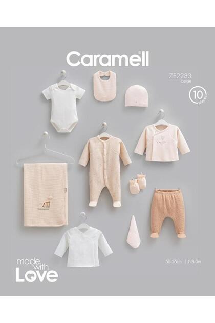 100% Cotton Mini Travel 10 Piece Hospital Discharge Bodysuit Set Beige Crml.Ze2283.Bej