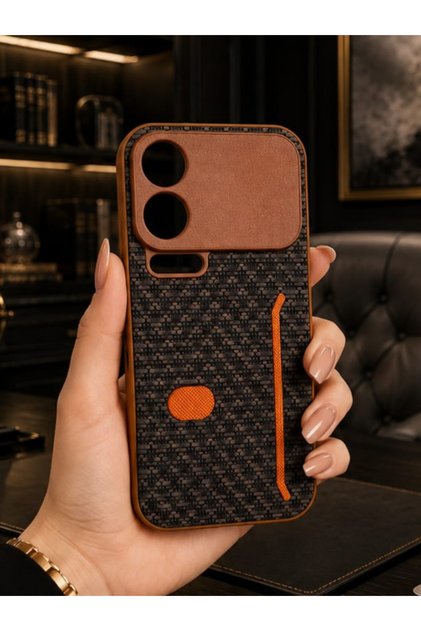 Mi 17 Pro Max Arka Ekran Korumalı Piramit Desenli Kartlık Detaylı Premium Koruyucu Kılıf