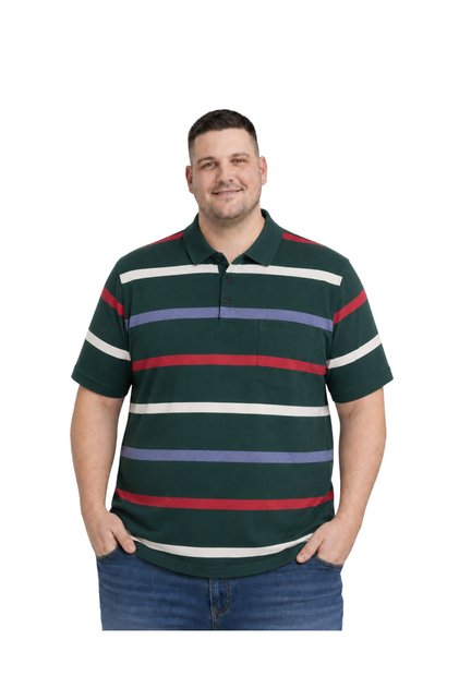 Men's Large Size Beneton Thin Striped Pique T-Shirt 3Xl-4Xl-5Xl-6Xl