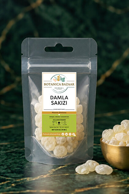 %100 Saf Damla Sakızı İri Boy 10 gr - Premium Kalite Gerçek Sakız Adası Reçinesi - Premium Chios Mastic Gum (Tears of Chios)