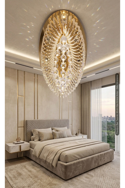 Avize elips 60 lık Gold