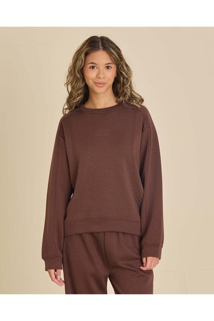 Senior Girls Brown Scuba Sweatshirt